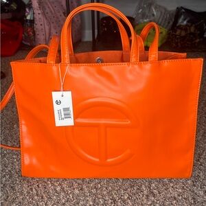 Telfar Bright Orange Tote Bag (MEDIUM)